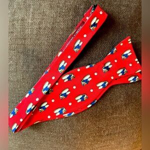Old School Golf Shoes Bow Tie in Red by Southern Proper